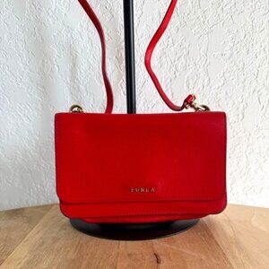 Furla 2 in 1 Zippy Wallet Pouch Crossbody Red Bag
